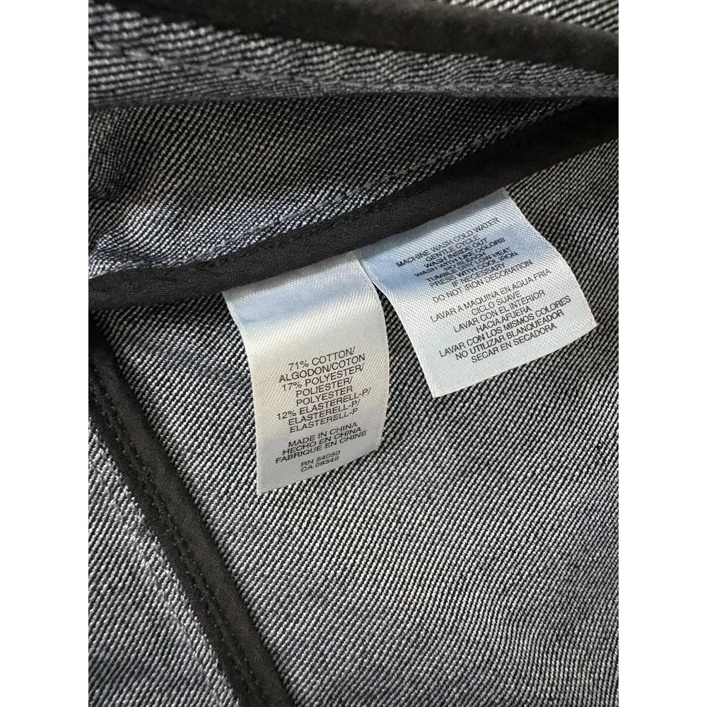 Jones New York Signature‎ Jacket Womens Petite Small Denim Stretch Button Up